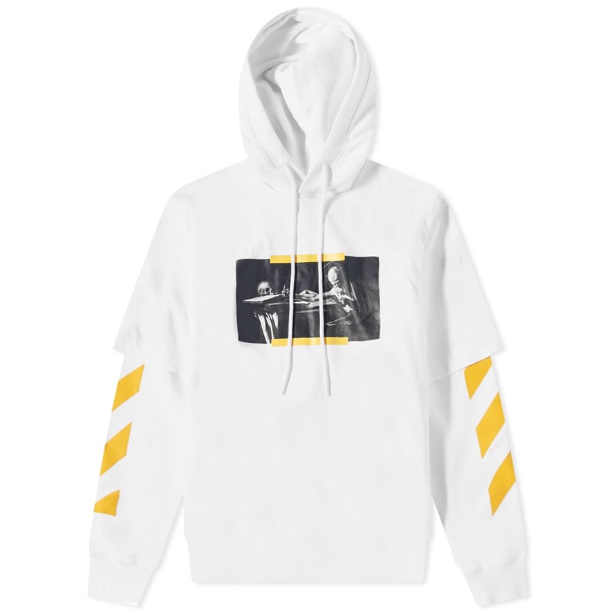 Caravaggio Arrows-print layered hoodie