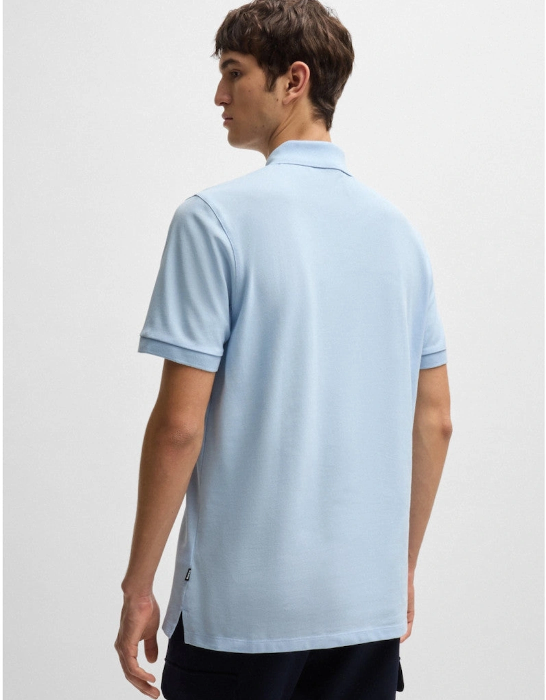 Men's BOSS Black Pallas Polo Shirt 450 Light Pastel Blue - Size: 44/Regular