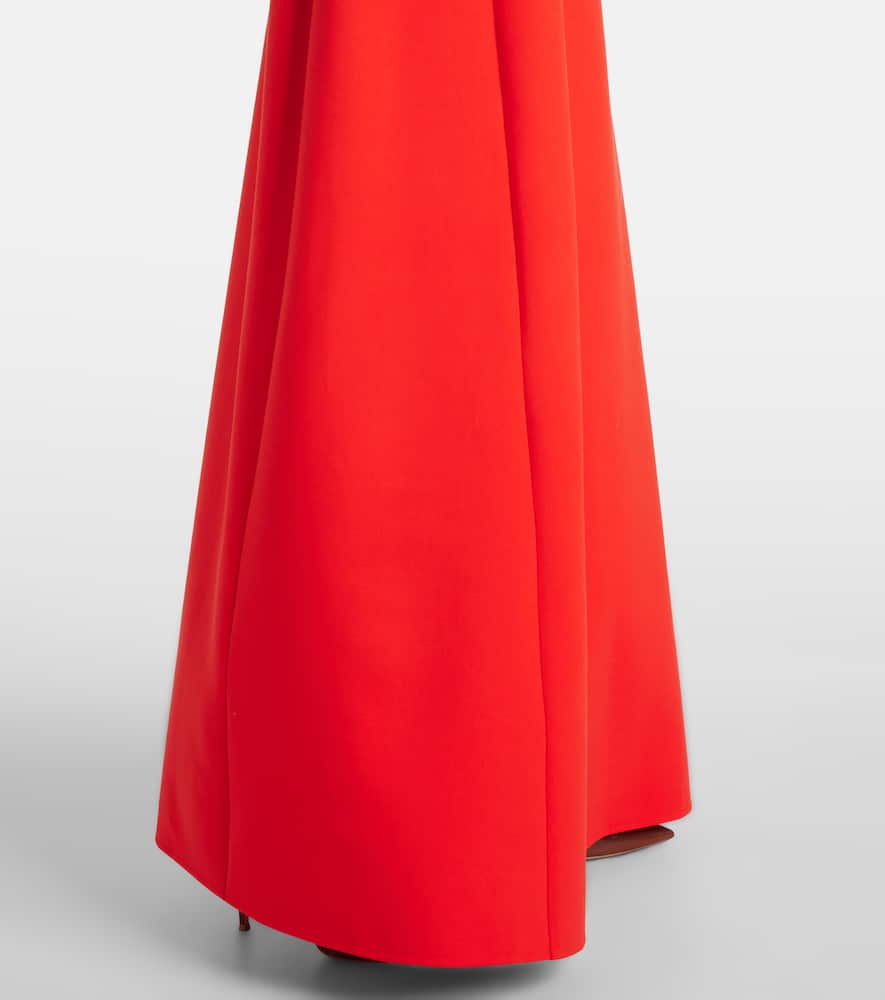 Bow-detail wool-blend gown