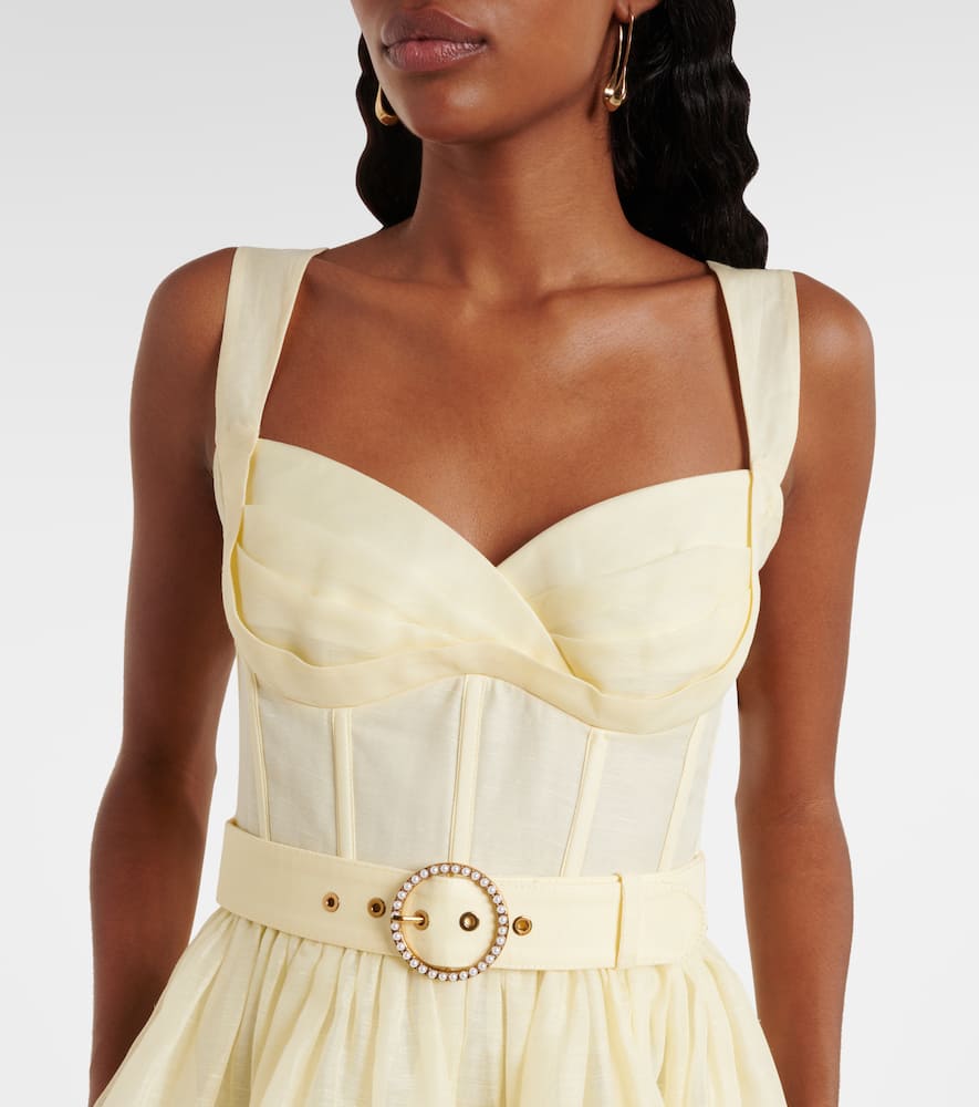 Dawning linen and silk minidress