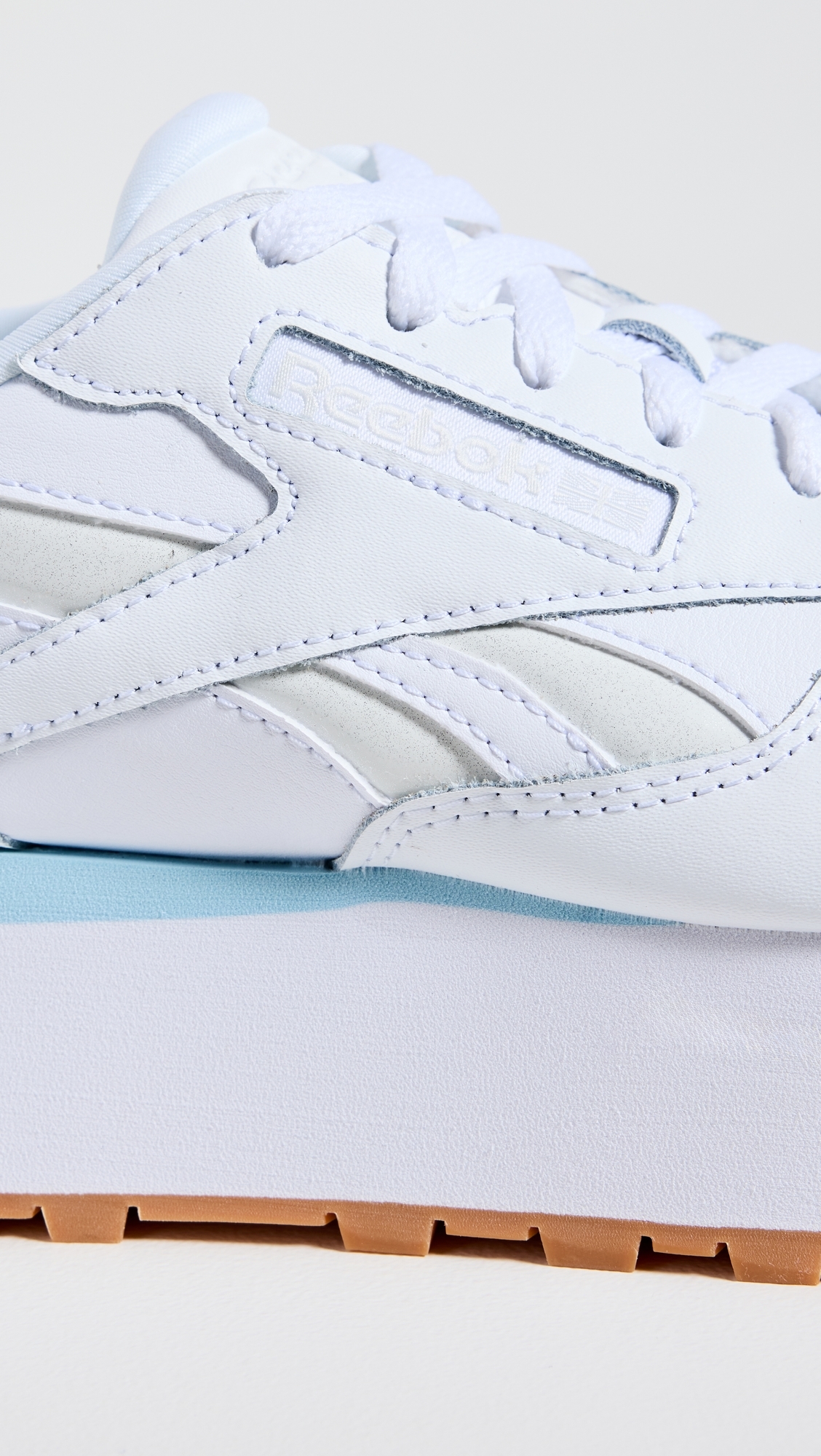 Classic Leather Triple Lift Sneakers White/White/Soft Blue
