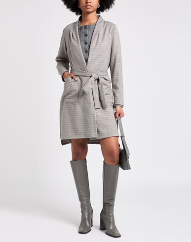 Woman Overcoat & Trench Coat Blue Size 8 Polyester, Viscose, Elastane