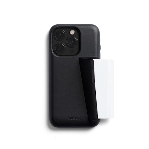 Phone Case 3 Card Leather Phone Case Wallet for iPhone 15 Pro Black