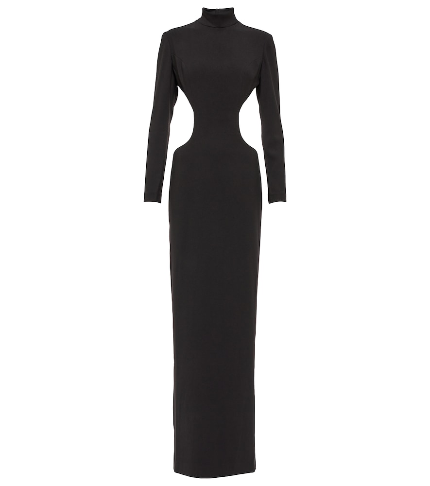 Cutout crêpe gown