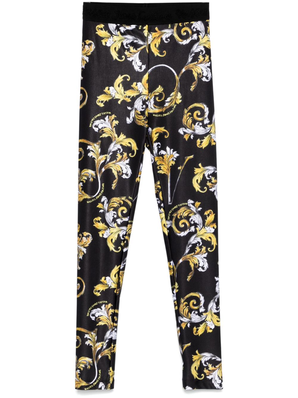 Barocco-print leggings - White