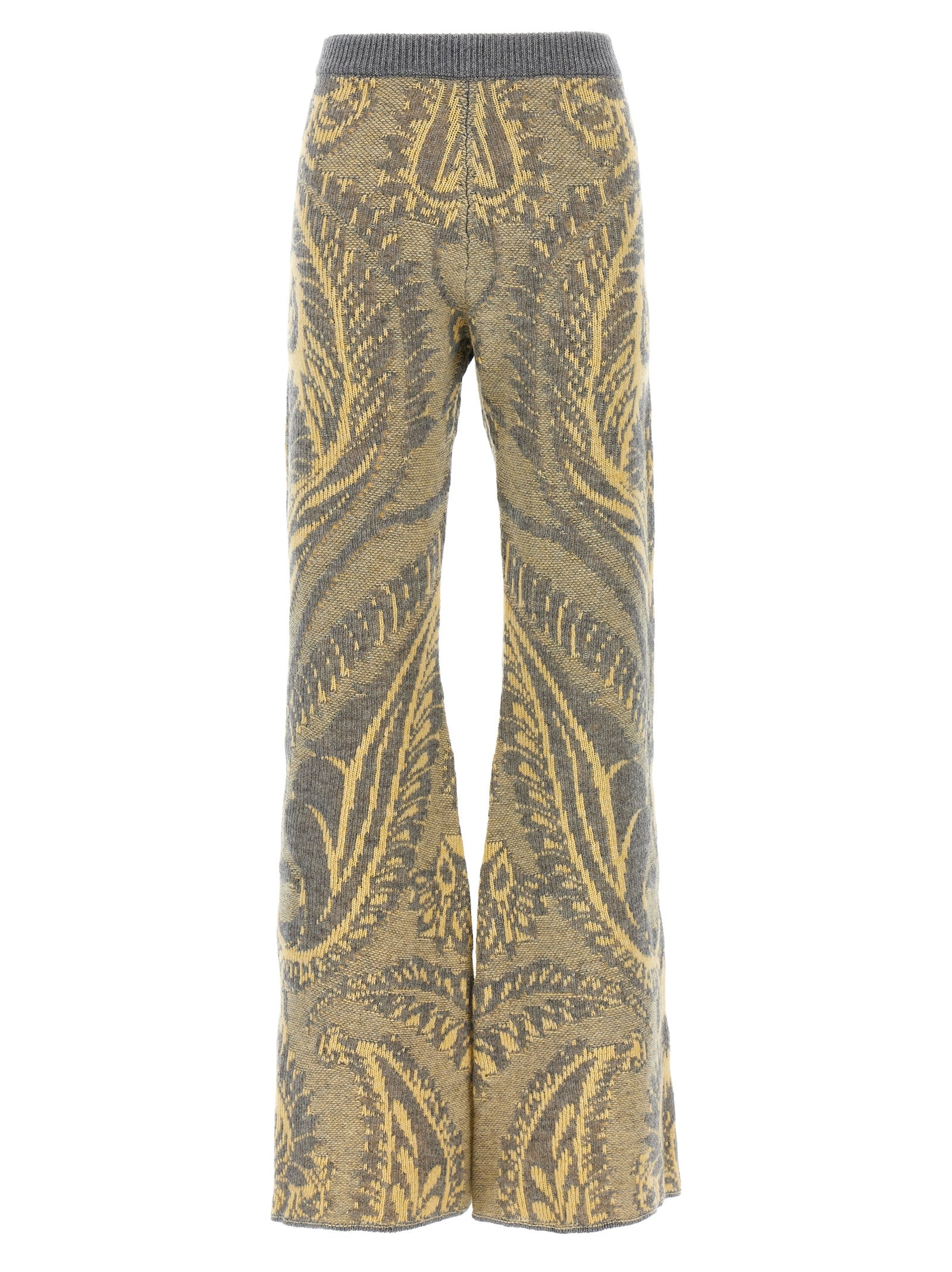 Paisley-Knit Wool Trousers — Multicolor