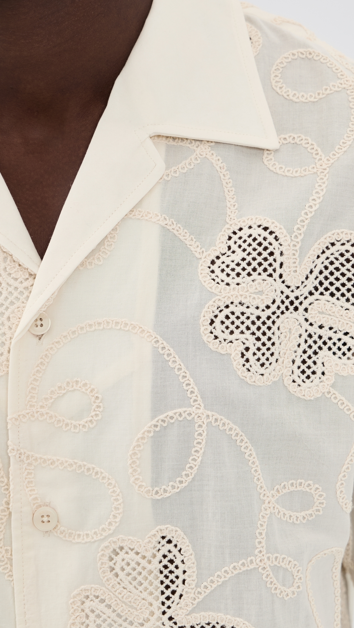 Ben Embroidered Shirt Ivory