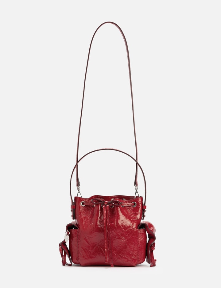 Multipocket Mini Bucket Bag Crinkled Patent