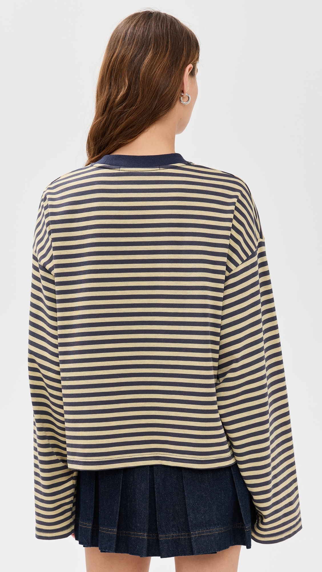 Bloom Long Sleeve Tee Beige Stripe