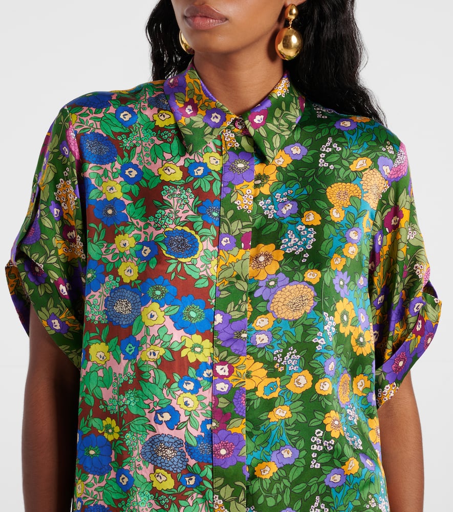 Alémais Printed silk satin shirt