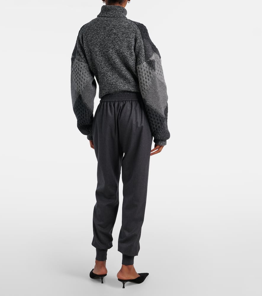 Mid-rise wool tapered sweatpants