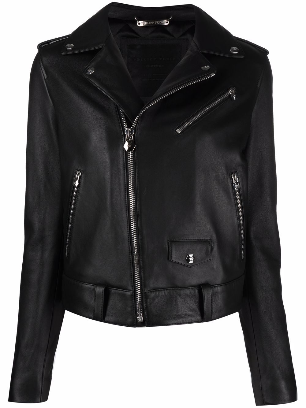 Leather biker jacket - Black