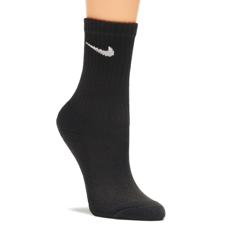 Kids' 6 Pack Youth X-Small Performance Crew Socks (Black/White)