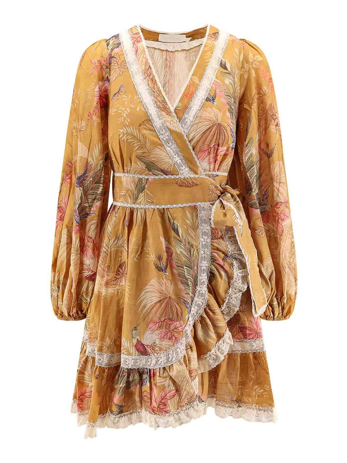 Short Frill dress in cotton with floral print