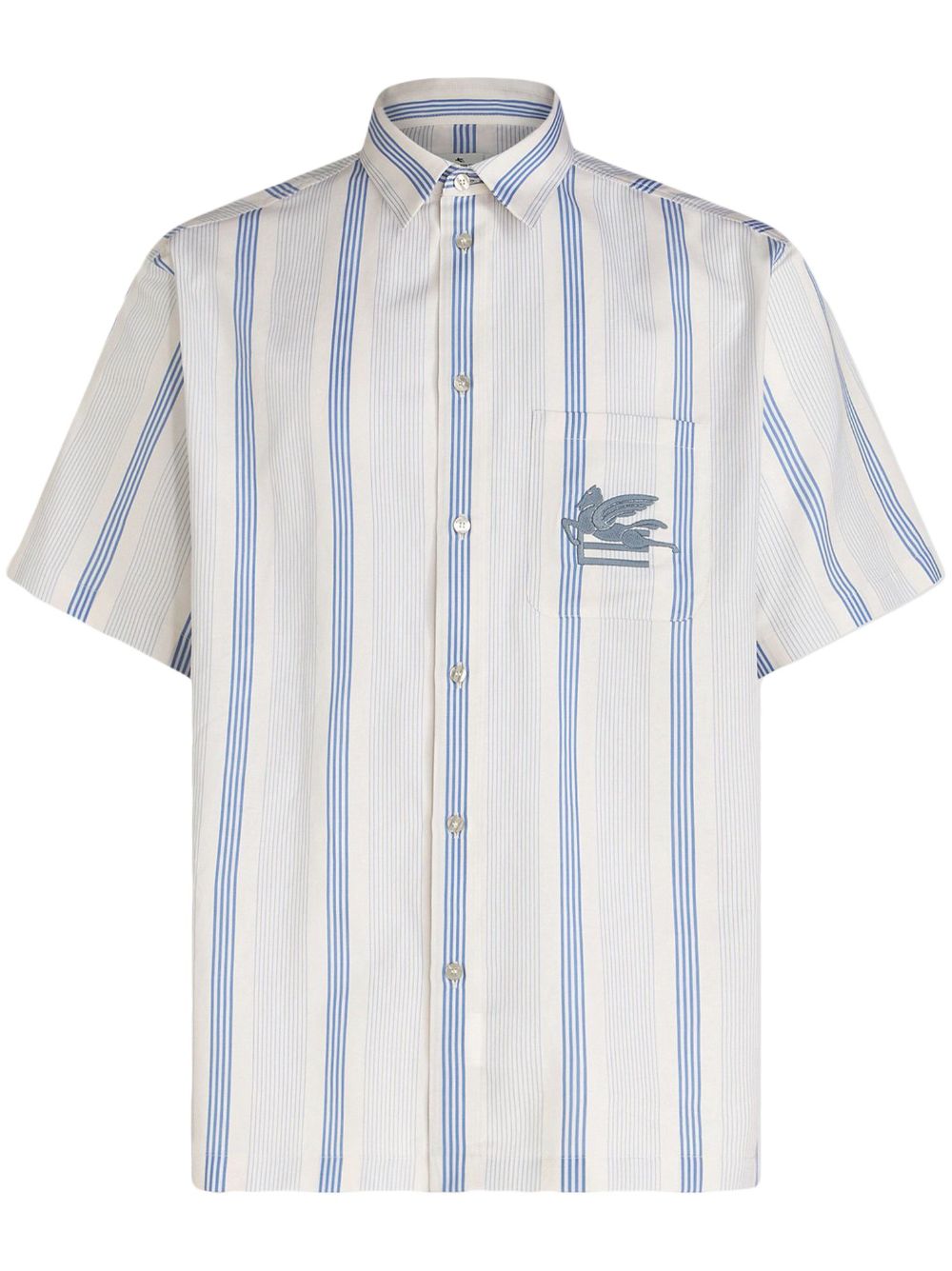 Pegaso logo-embroidered cotton shirt - White