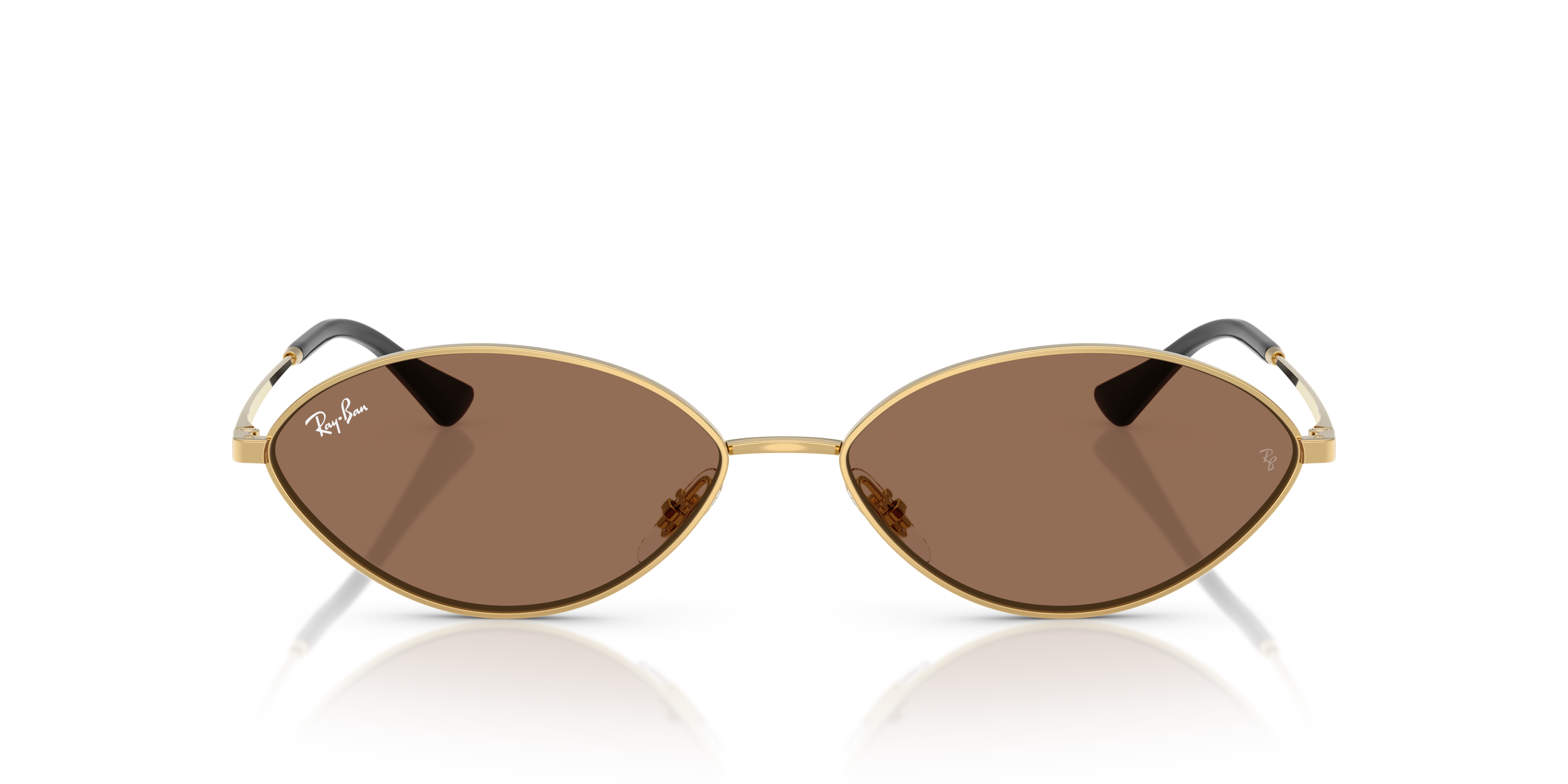 Ray - Ban Unisex Ray - Ban RB3757 KAI 001/73 Sunglasses Metal Gold Brown Round Norma