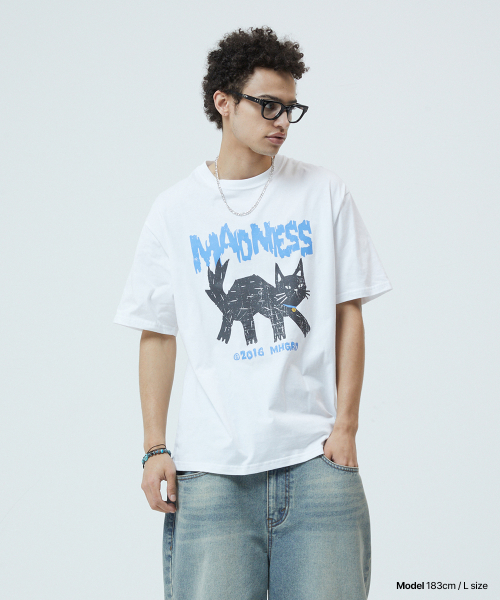 MADNESS CAT TEE WHITE
