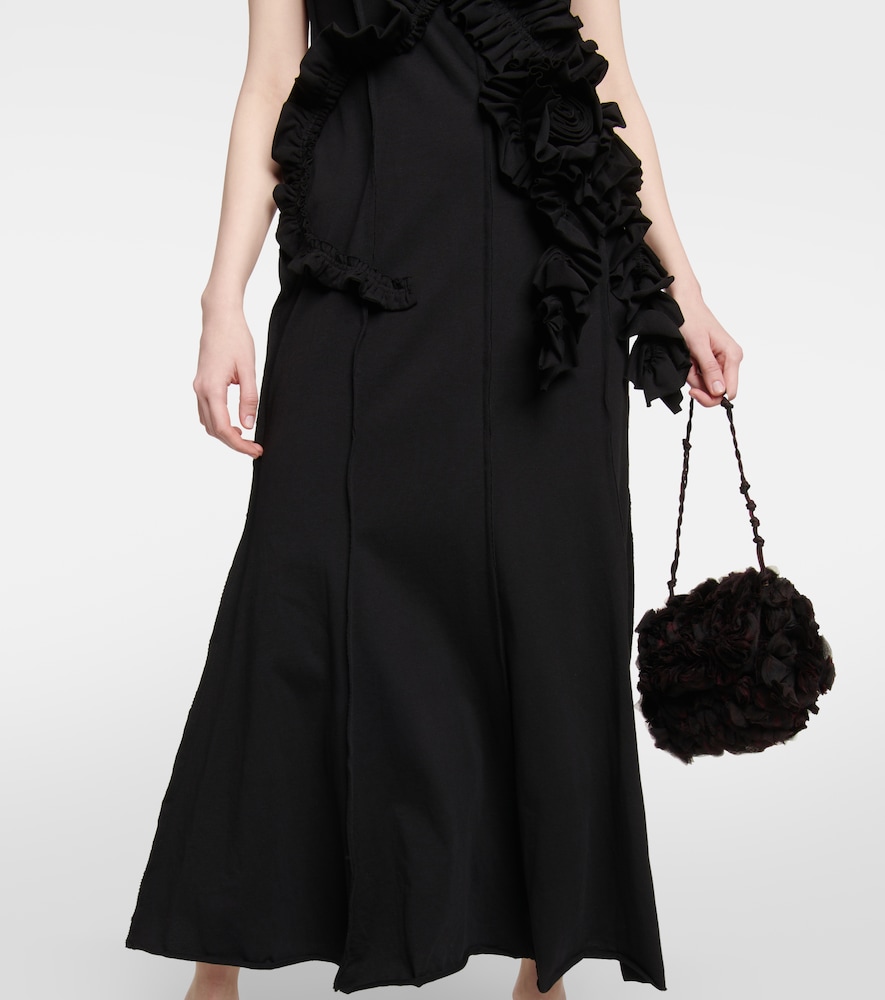 Ruffle-trimmed cotton jersey maxi dress