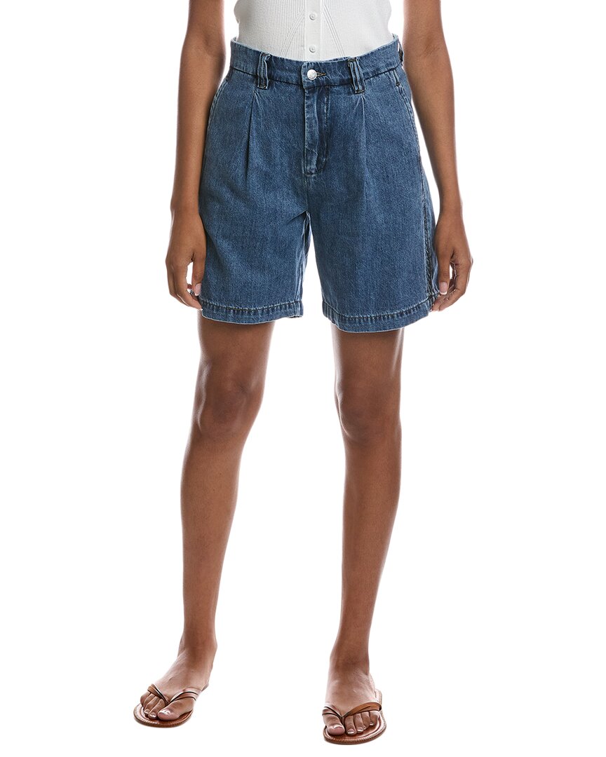 Pleated Denim Short