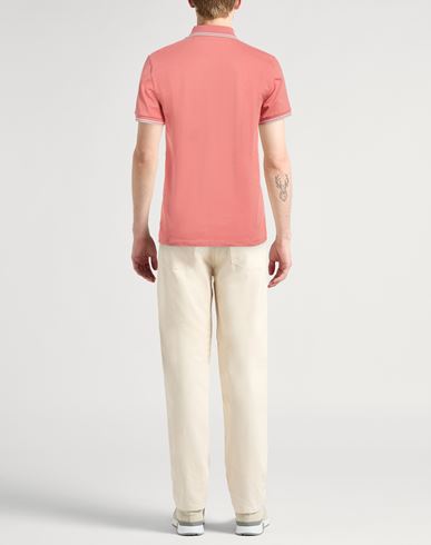Man Polo shirt Salmon pink Size M Cotton, Elastane