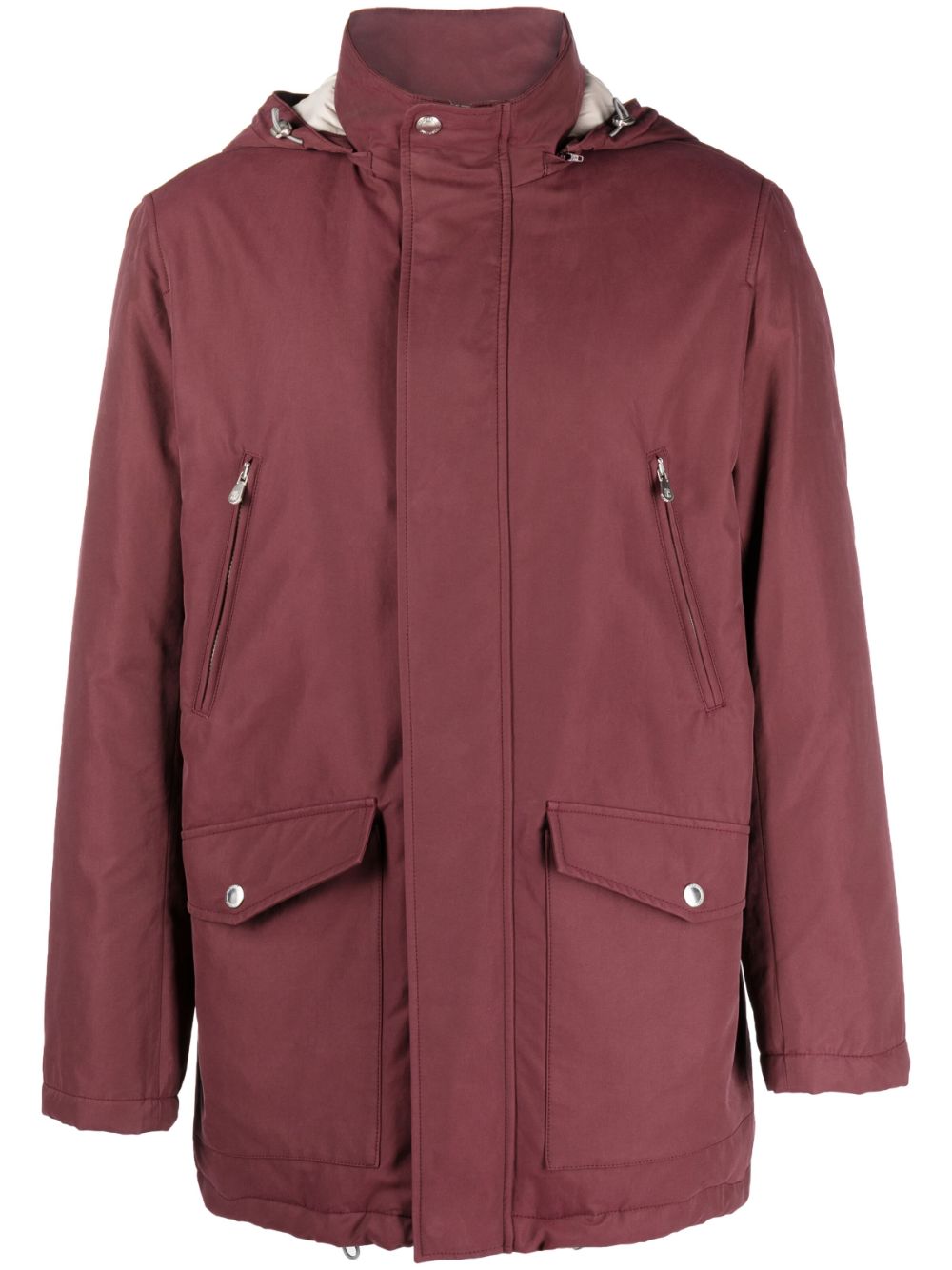 Padded-design cotton coat - Red