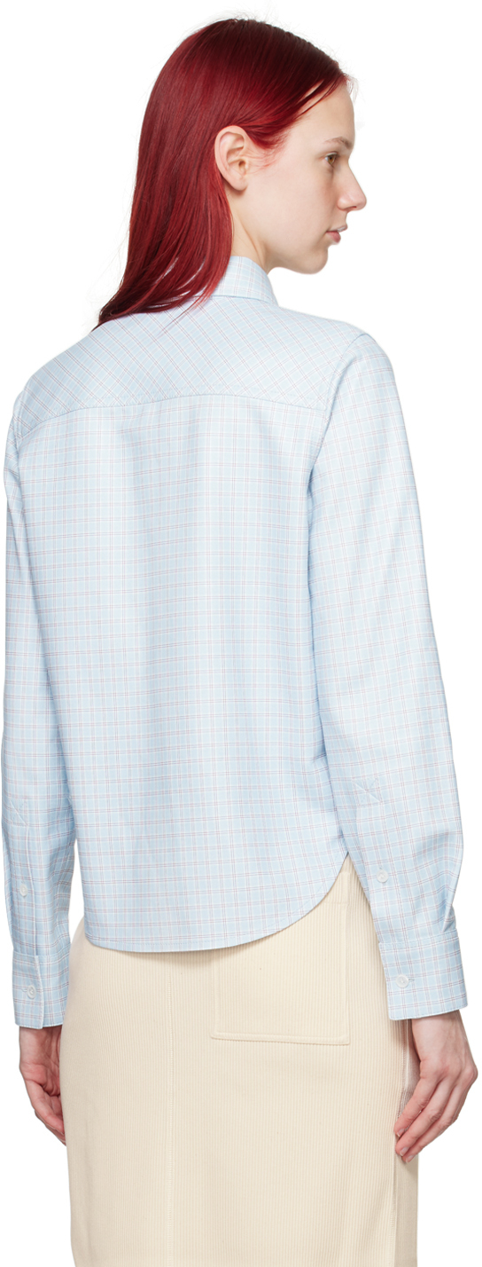 Bottega Veneta Blue Printed Leather Shirt