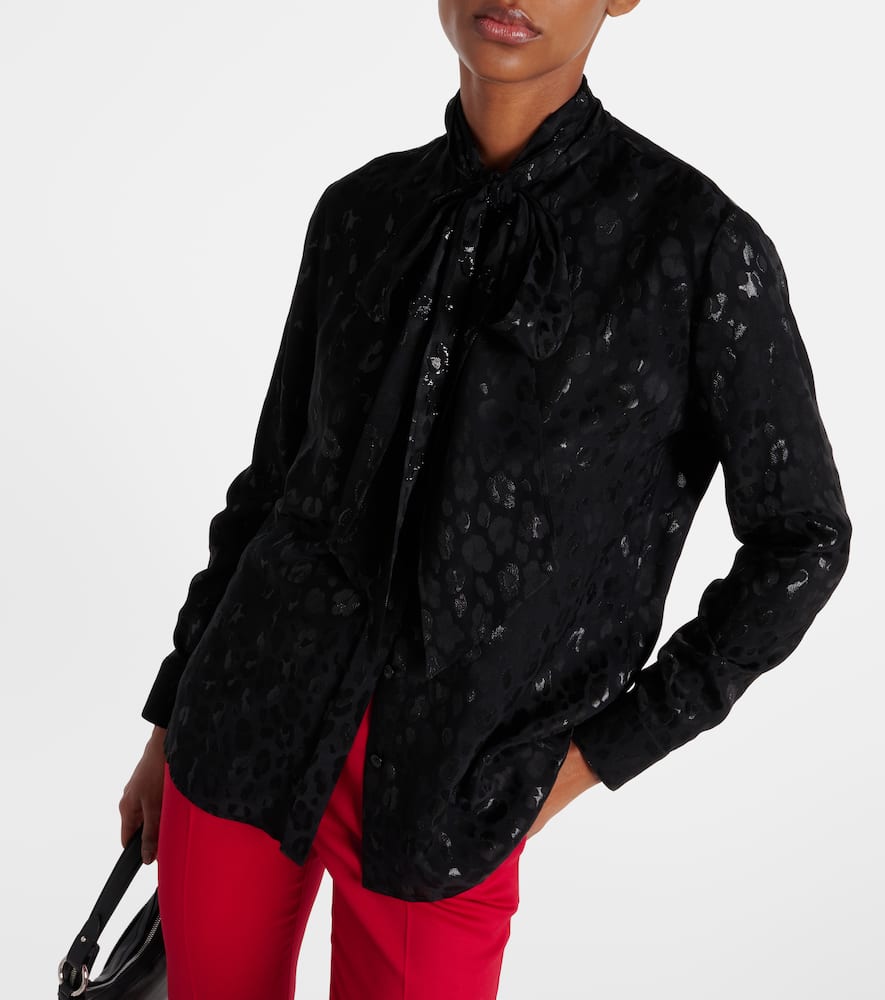Jacquard satin blouse