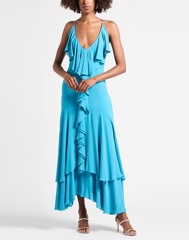 Woman Midi dress Azure Size 4 Acetate, Silk