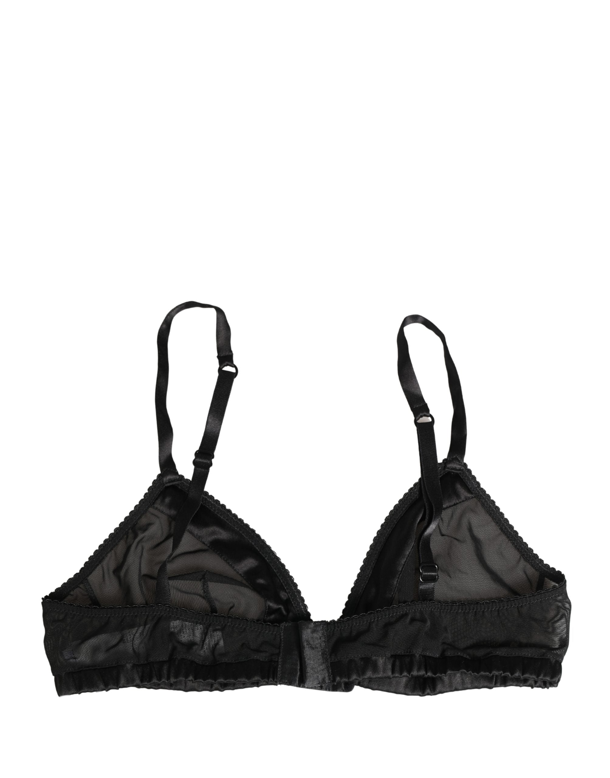 Nylon Stretch Soft Cup Soft Cup Bra — Black
