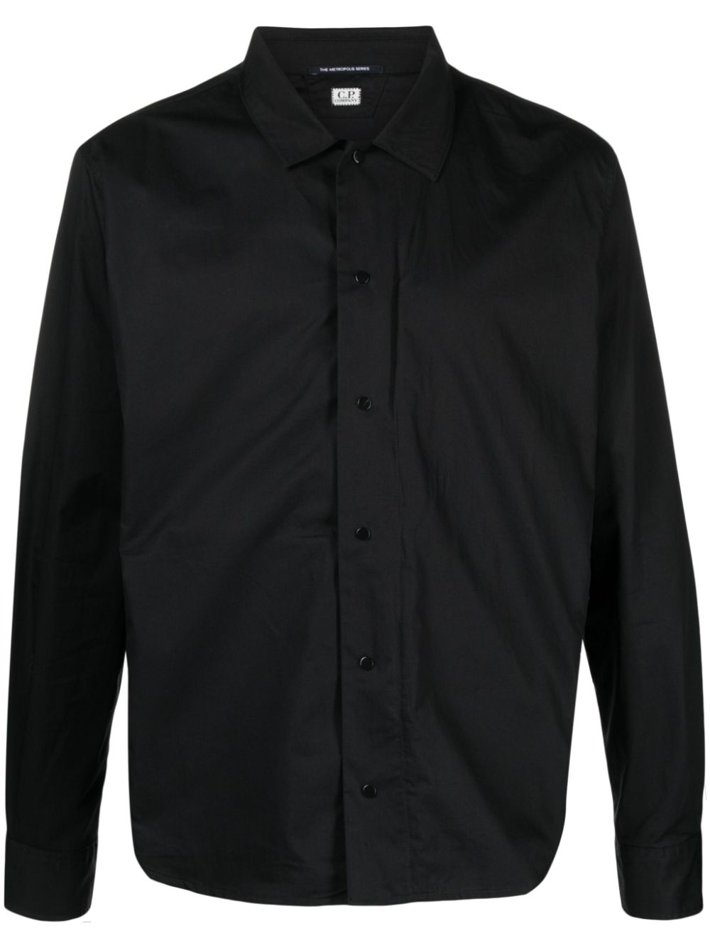Zipped gabardine shirt - Black