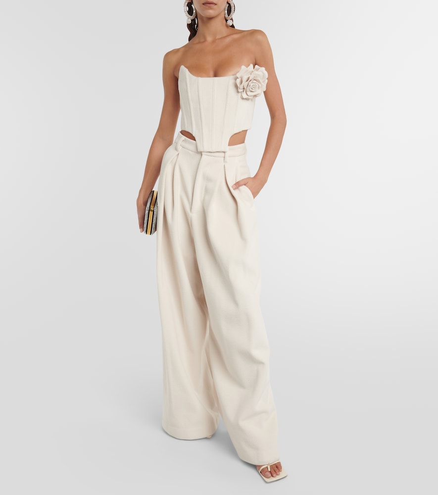 High-rise wide-leg pants