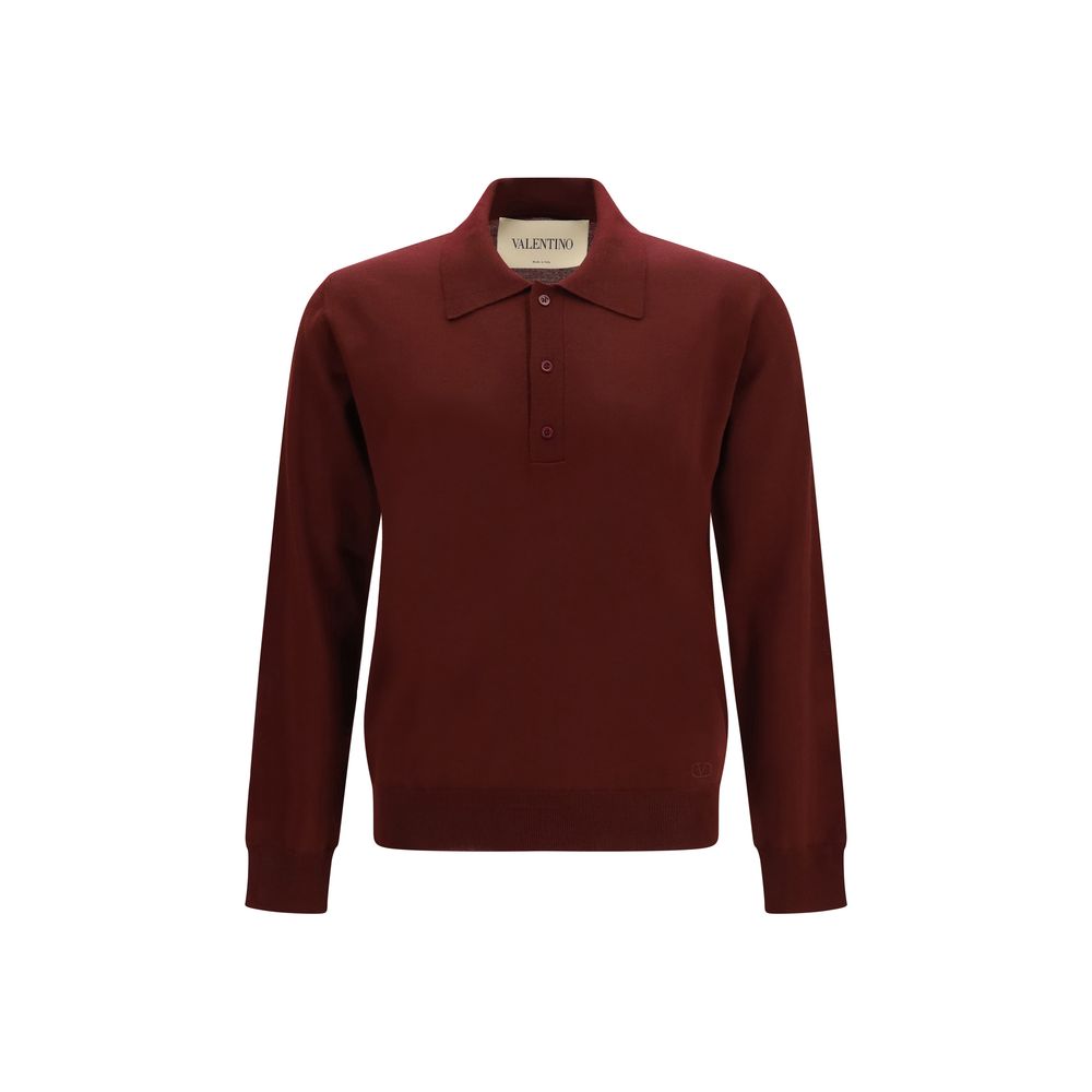 Merino Wool Polo Shirt — Bordeaux