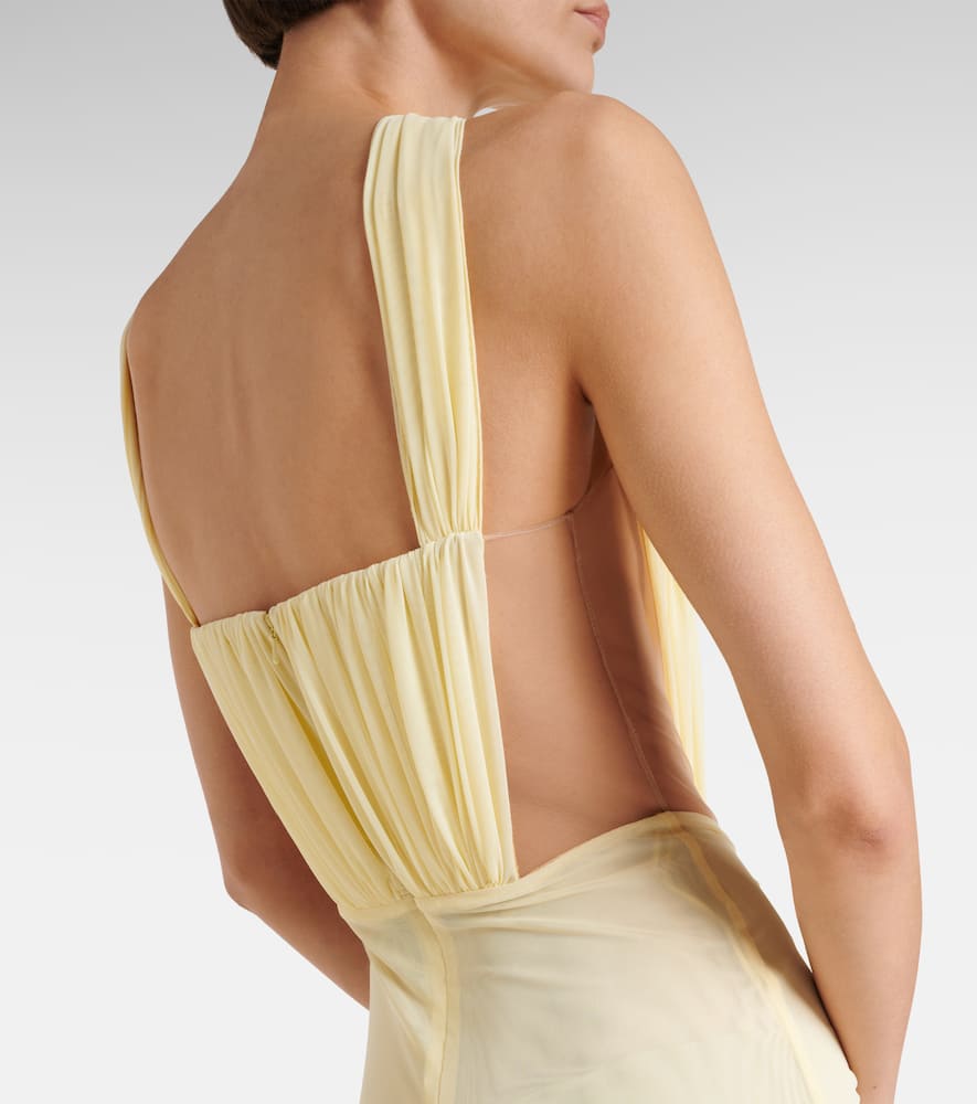 Ruched halterneck gown