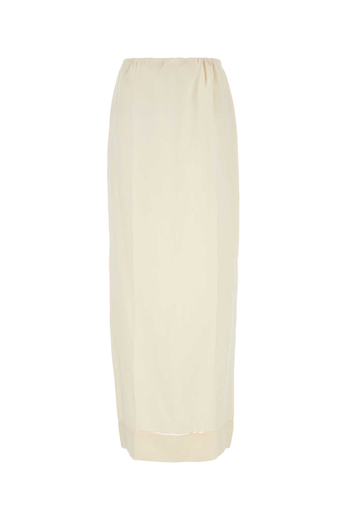 Embroidered Linen Skirt