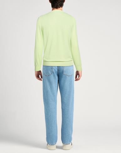 Man Sweater Lime green Size 38 Cotton