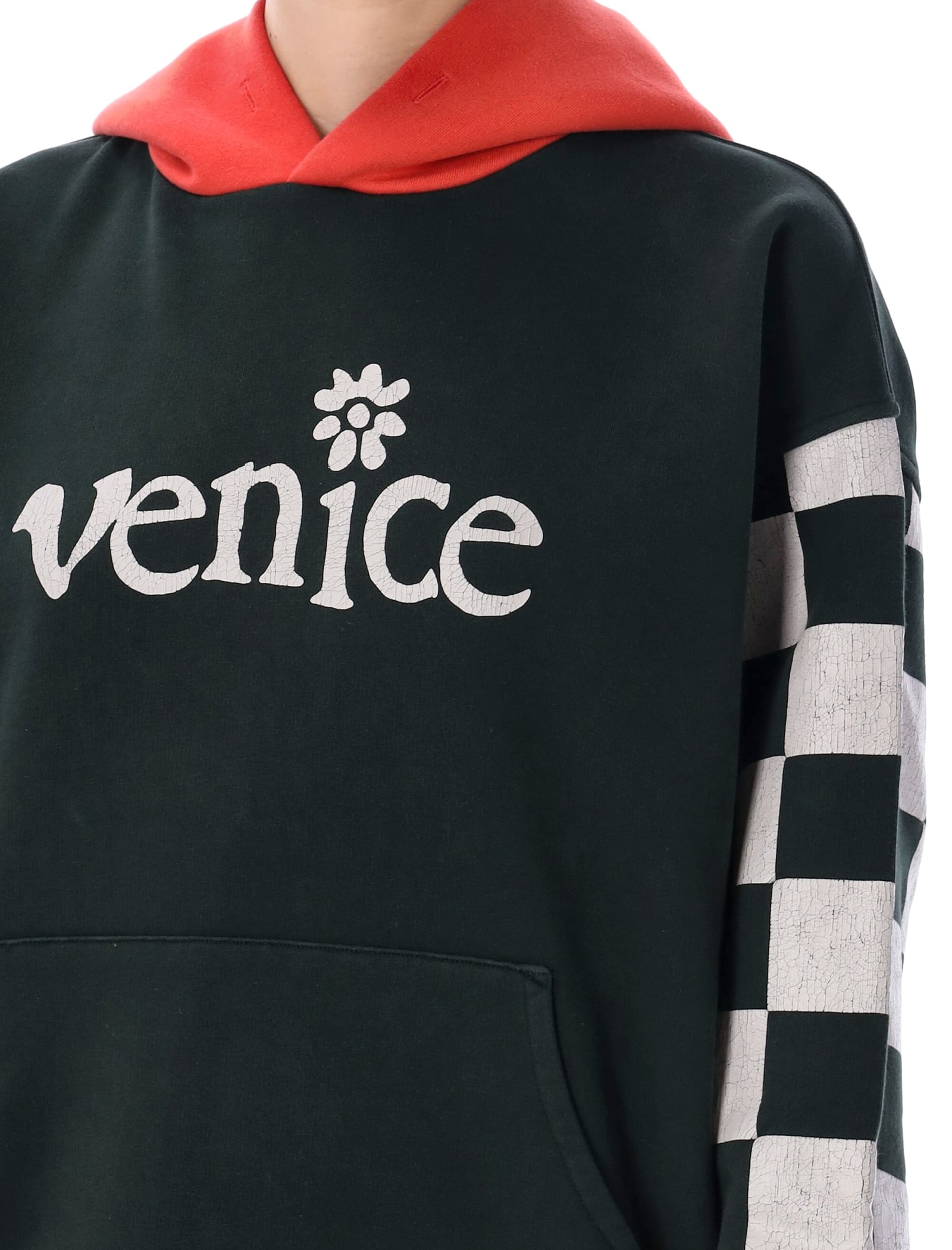 Venice Checked Sleeves Hoodie