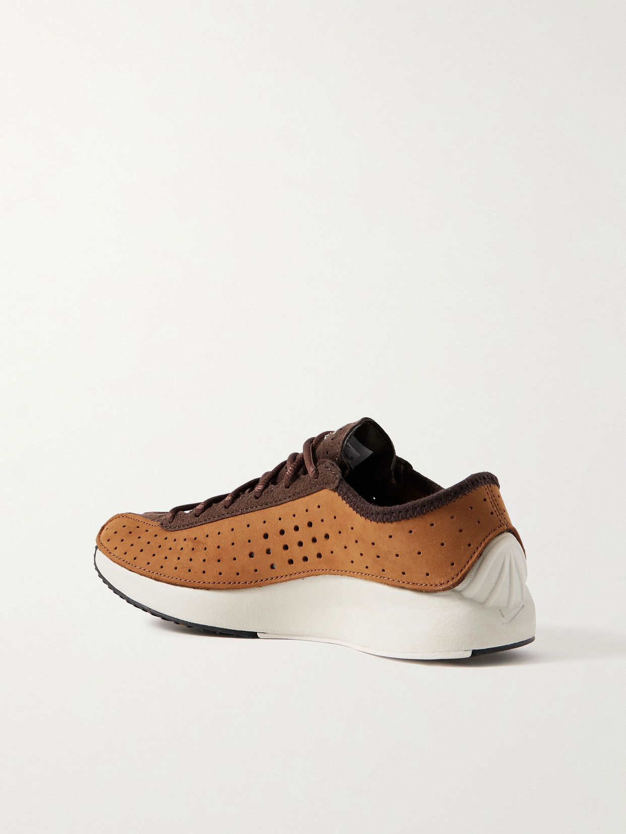 Air Superfly Perforated Nubuck And Suede Sneakers - Brown