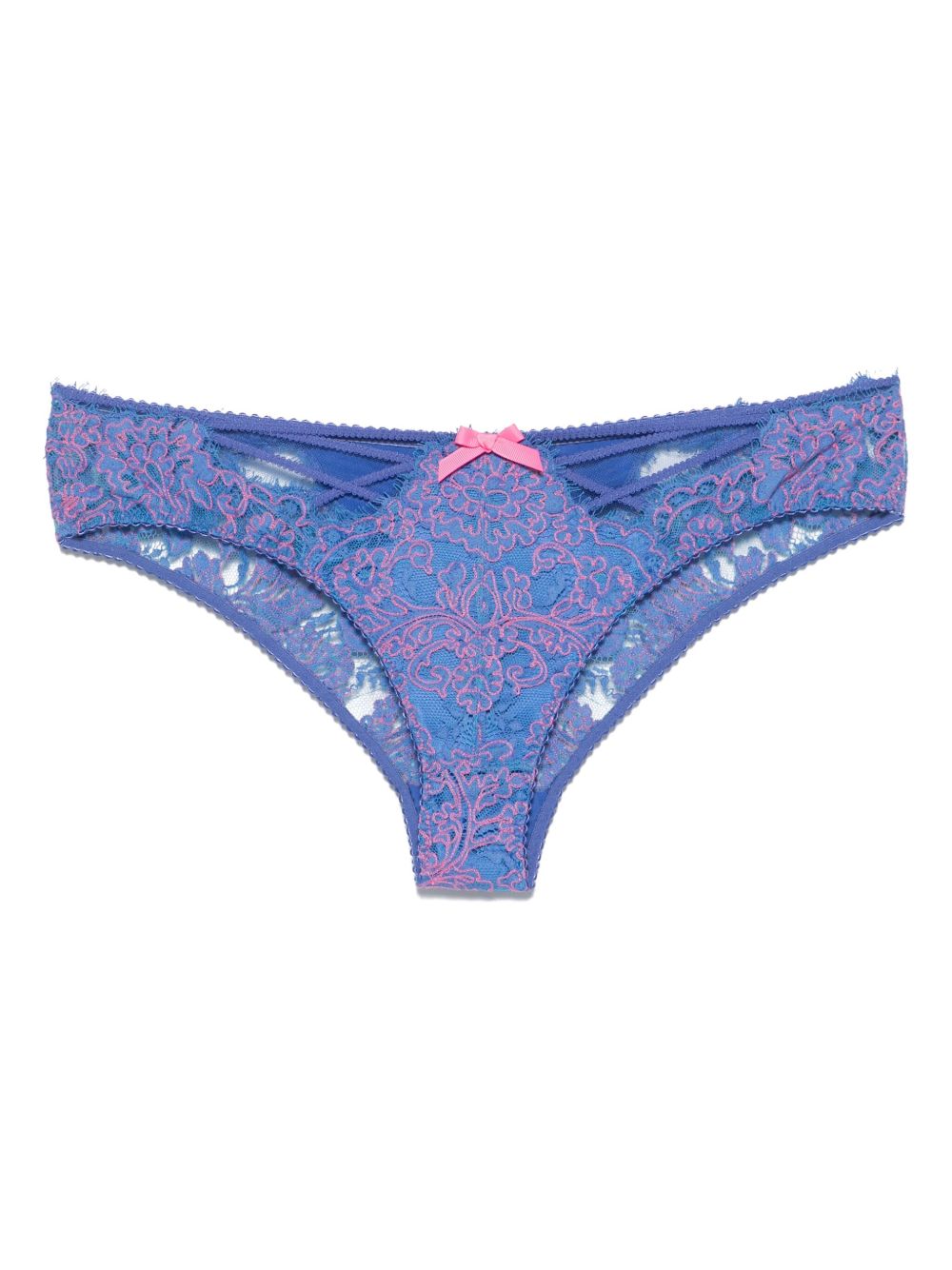 Embroidered-lace briefs - Blue