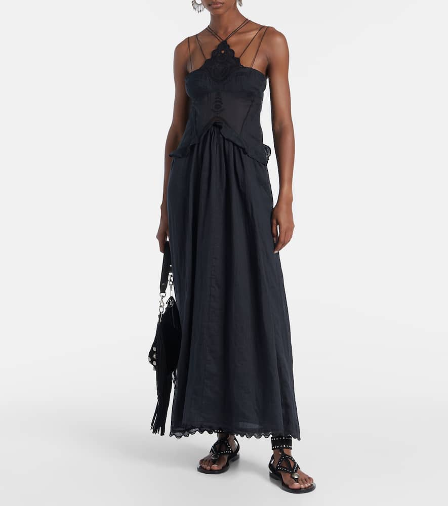 Lindy lace-trimmed maxi dress