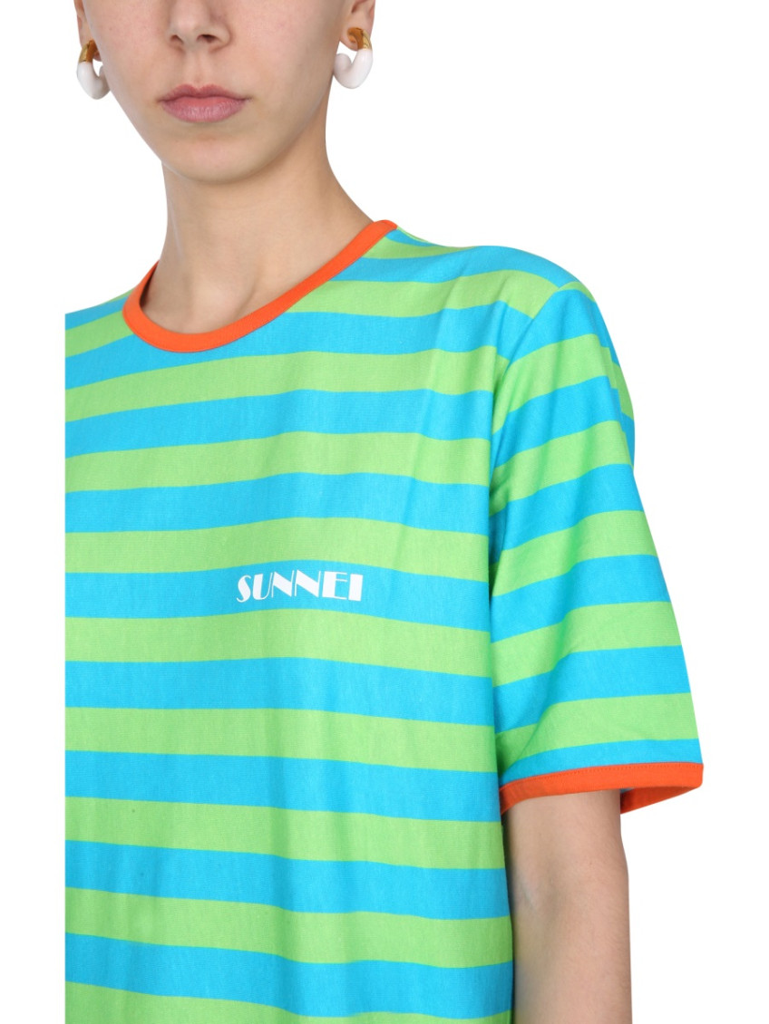 Multicolor Stripes Crew Neck T-Shirt