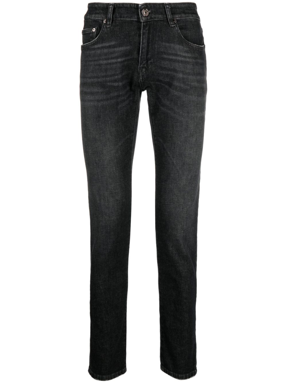 Logo-patch skinny-cut jeans - Black