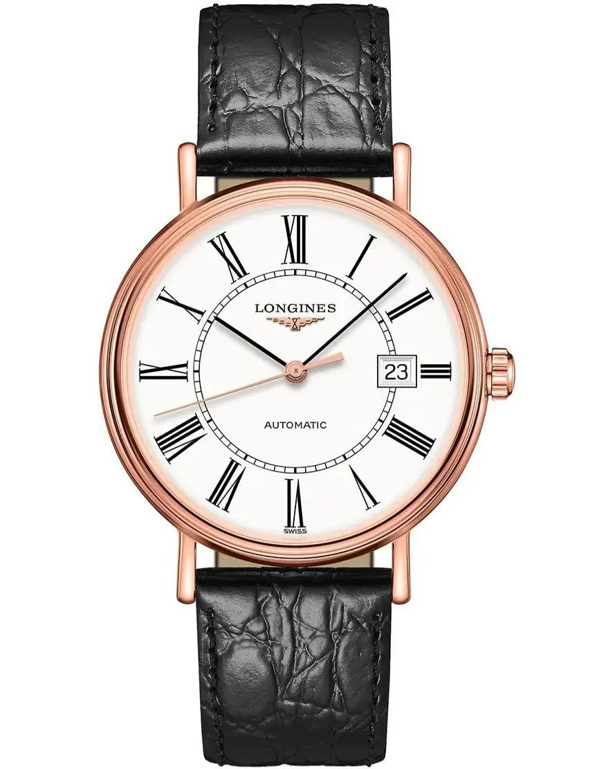 LONGINES Presence Automatic 40MM White Dial Leather Men's Watch L4.922.1.11.2