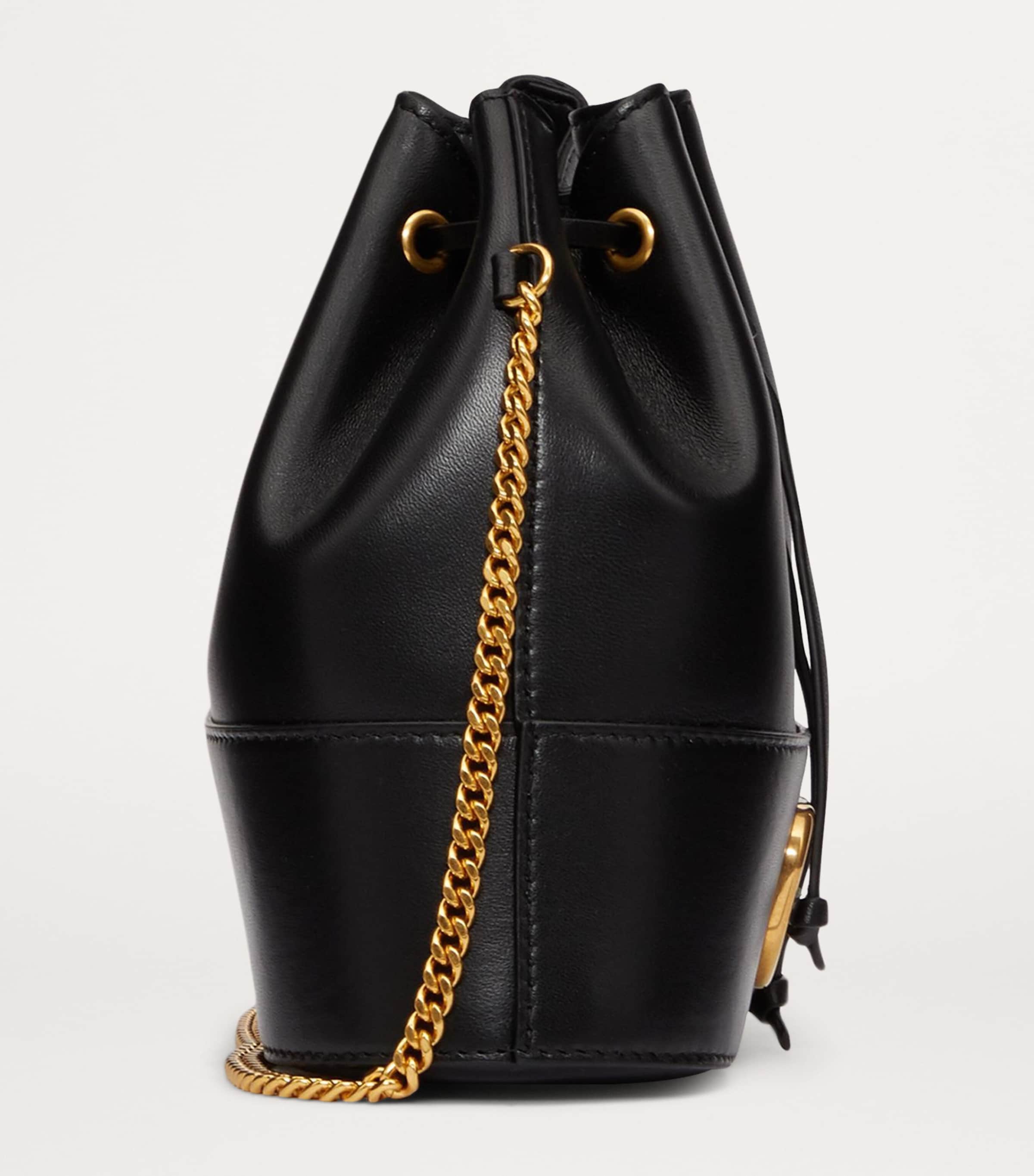 Leather VLogo Bucket Bag