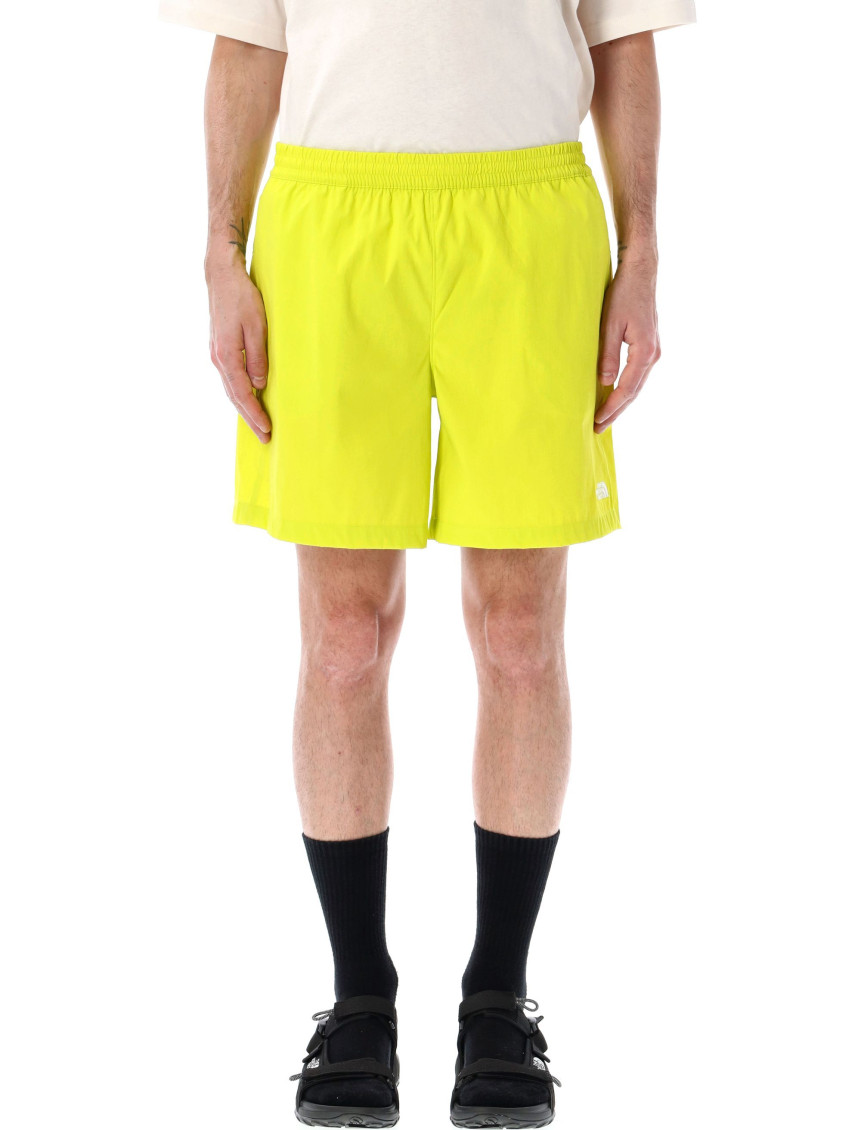 Embroidered-logo shorts - Yellow