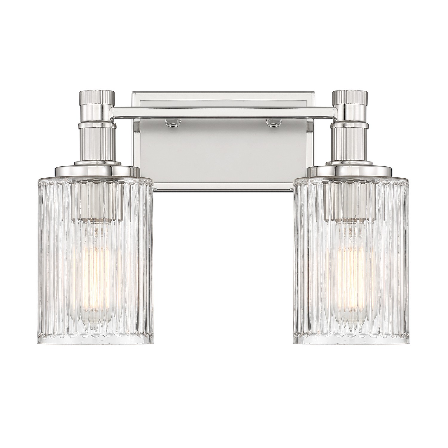 Concord 2-Light Bathroom Vanity Light in Silver and Polished Nicke