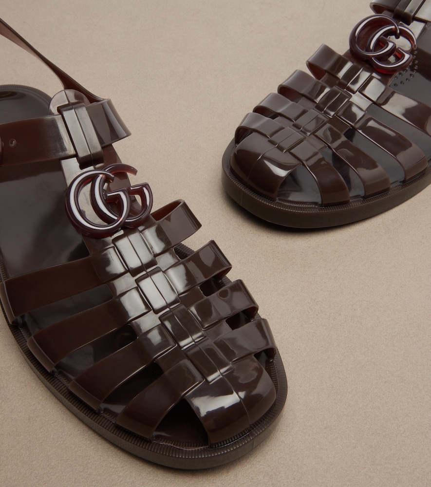 Glossy Double G fisherman sandals