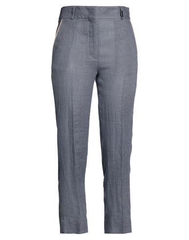 Woman Pants Light grey Size 4 Linen