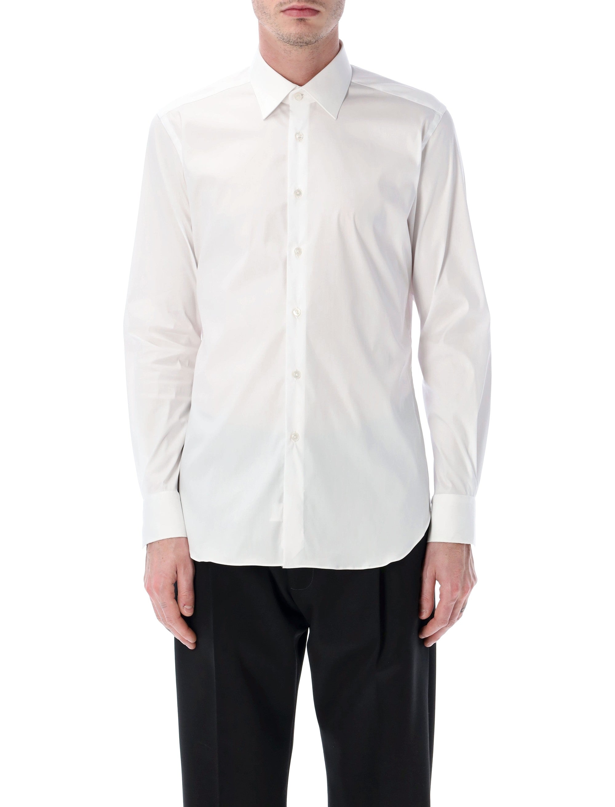 Tailored Stretch Cotton Dress Shirt