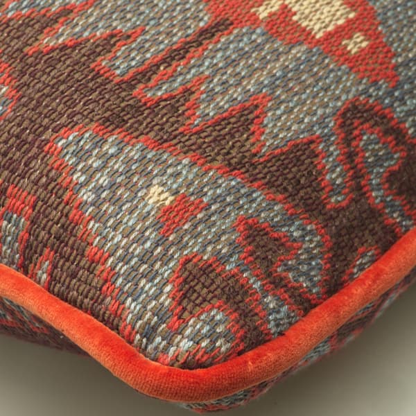 Espiga Blue, Sustainable Feather, Cushion, 55cm x 55cm - Andrew Martin Cotton Blend Kilim