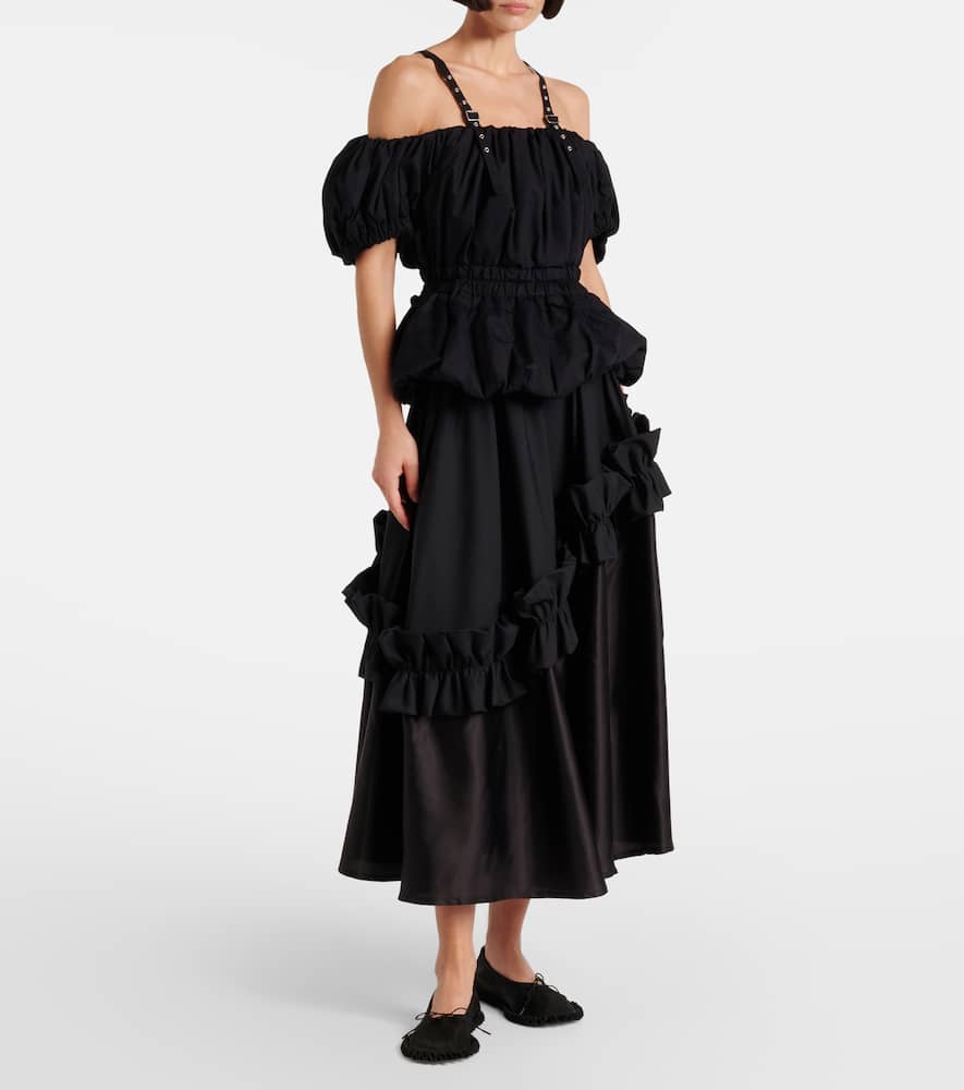 Peplum cotton poplin top